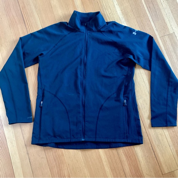 Under Armour Black Fitted Zipper Heatgear Athletic Jacket. Women’s Sz M/US 8-10 - Picture 1 of 6